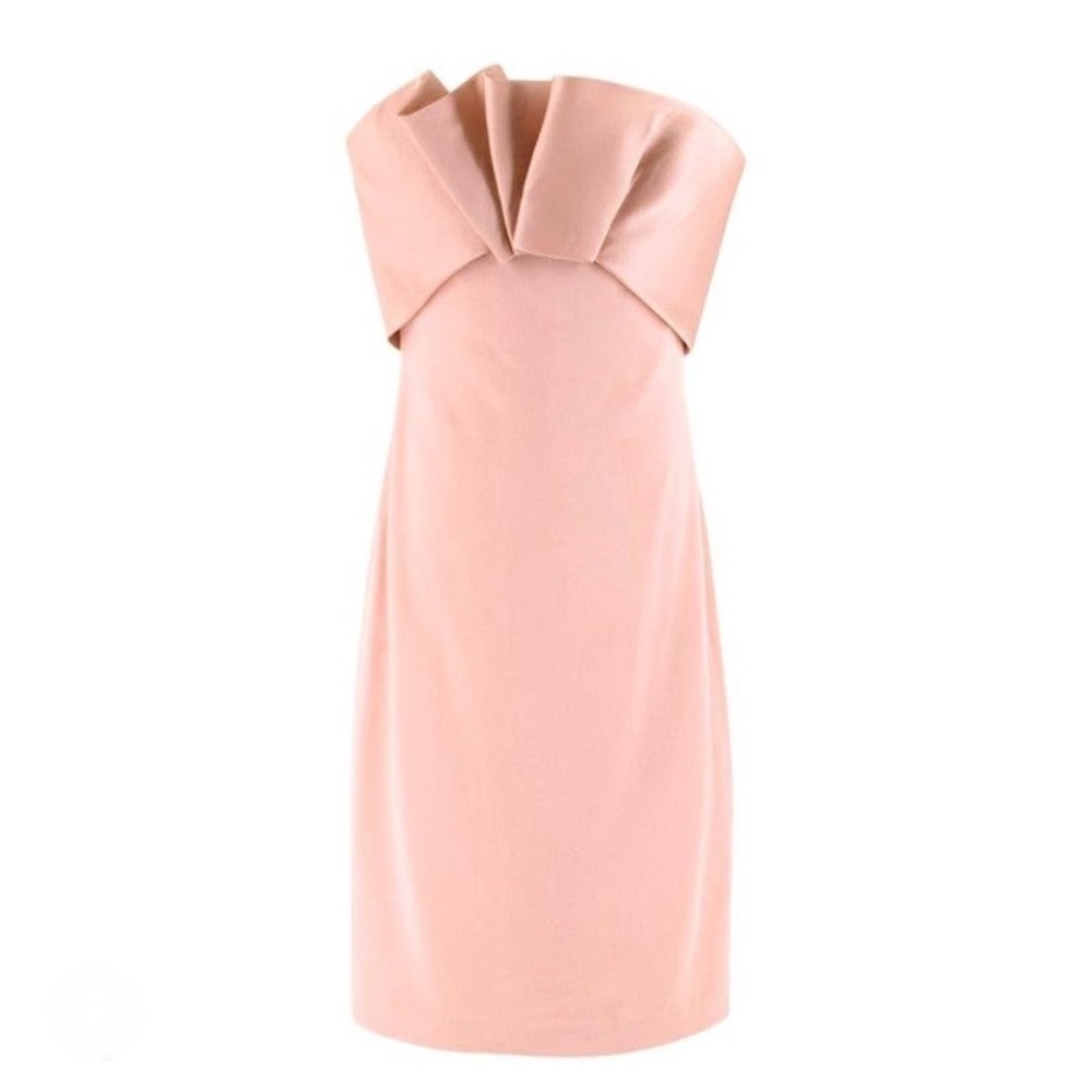 NEW Marchesa Notte Pink Silk Strapless Embellished Dress